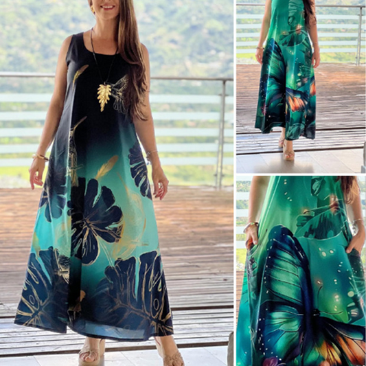 🎇Summer Special 🌴 Rochii fără mâneci tipărite și lejere pentru femei
