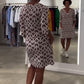 👗Rochie imprimată cu decolteu în V