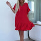 🌹 Rochie elegantă încrețită în culoare solidă