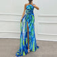 💐  Rochia Vibrant One-Shoulder High-Slit pentru femei 💃