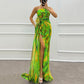 💐  Rochia Vibrant One-Shoulder High-Slit pentru femei 💃