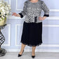 Rochie elegantă imprimată cu gât rotund pentru femei