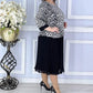 Rochie elegantă imprimată cu gât rotund pentru femei