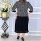 Rochie elegantă imprimată cu gât rotund pentru femei