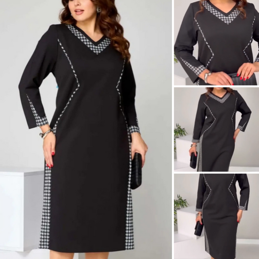 Rochie elegantă cu imprimeu patchwork