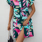 Moda florale de imprimare cu mânecă scurtă Shirt Dress