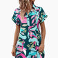 Moda florale de imprimare cu mânecă scurtă Shirt Dress