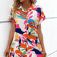Moda florale de imprimare cu mânecă scurtă Shirt Dress
