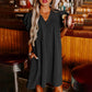 Rochie plisată Casual V-Neck Ruffle pentru femei