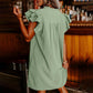Rochie plisată Casual V-Neck Ruffle pentru femei
