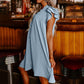 Rochie plisată Casual V-Neck Ruffle pentru femei