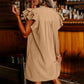 Rochie plisată Casual V-Neck Ruffle pentru femei