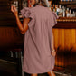 Rochie plisată Casual V-Neck Ruffle pentru femei