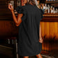 Rochie plisată Casual V-Neck Ruffle pentru femei