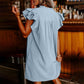 Rochie plisată Casual V-Neck Ruffle pentru femei