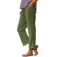 👖Pantaloni lejeri din bumbac in, cu nasturi laterali – stil casual, monocrom