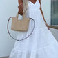 Femei Trendy V gât Spaghete curea Tiered Maxi rochie