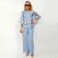 Femei Topuri elegante cu cravată ＆ Set de pantaloni cu picioare largi