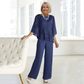 Femei Topuri elegante cu cravată ＆ Set de pantaloni cu picioare largi