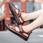 Bărbați respirabil tricot & Faux piele patchwork non-alunecare sandale amortizate