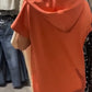 🔥Rochie lungă solidă cu glugă și mâneci scurte pentru femei