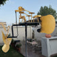 🏠Moară de vânt cu tambur din metal făcută manual - decorare cu priză la sol