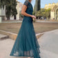 Rochie elegantă cu mânecă scurtă Flowy Maxi pentru femei