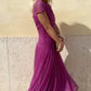 Rochie elegantă cu mânecă scurtă Flowy Maxi pentru femei