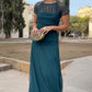 Rochie elegantă cu mânecă scurtă Flowy Maxi pentru femei