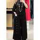 Femeii Casual Seven Sleeve Top Loose butonul în jos pantaloni două piese Set