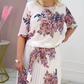 Model floral Rochie rotundă cu gât plisat