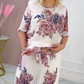 Model floral Rochie rotundă cu gât plisat