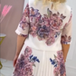 Model floral Rochie rotundă cu gât plisat