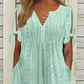 ✨【M-3XL】👗Femei Elegant V-Neck Hollow-Out rochie solidă🔥
