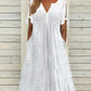 ✨【M-3XL】👗Femei Elegant V-Neck Hollow-Out rochie solidă🔥