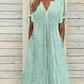 ✨【M-3XL】👗Femei Elegant V-Neck Hollow-Out rochie solidă🔥