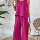 ✨【S-2XL】🌸Set top fără mâneci și pantaloni cu picioare largi🥰