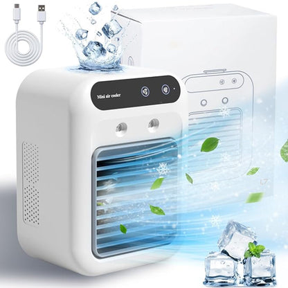 ❄️ Reducere de 40% de vară ❄️ Mini aparat de aer condiționat portabil cu funcții de răcire și umidificare