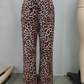 🔥Pantaloni cu picior drept și picior lat pentru femei cu imprimare de leopard🐆