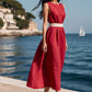 【S-2XL】👗Rochie elegantă de culoare solidă cu curea