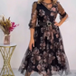👗 Rochie din plasă cu imprimeu floral