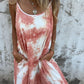 Femei Tie Dye Gradient Color imprimate Spaghetti Strap rochii