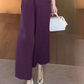 Top cu mânecă scurtă cu gât în V și pantaloni cu picioare largi asortați (set din 2 piese)