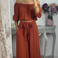 💃Set de pantaloni și top cu umerii deschiși pentru femei