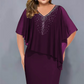 ✨Rochie din sifon cu decolteu ascuțit cu inserții de pietre prețioase