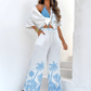 ✨💖Set cămașă și pantaloni pentru femei, de tip Causal Flowy