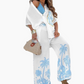 ✨💖Set cămașă și pantaloni pentru femei, de tip Causal Flowy