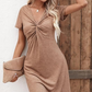 【S-2XL】👗Rochie cu mâneci scurte, cu decolteu în V, pentru femei🔥