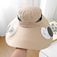 🧢  50% REDUCERE! ✨ Pălărie de soare cu ventilator solar – UPF 50+, alimentare duală, ultraușoară ☀️