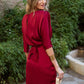 【S-4XL】👗Rochie de culoare solidă cu talie înaltă